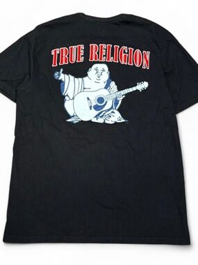 Y2K True Religion Graphic Black Tee
